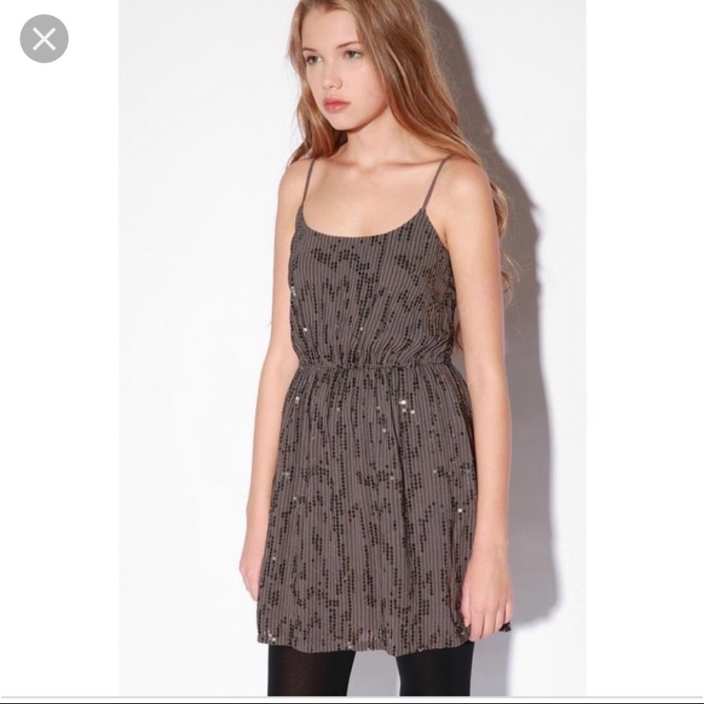 UO Staring at stars gray sequin dress